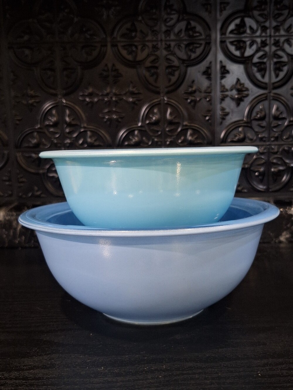 Pyrex Moody Blue Mixing Bowls, Nesting Bowls # 323 & #325